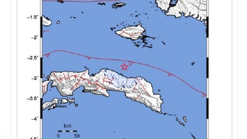 Gempa Magnitudo 4,1 Guncang Kobisonta Maluku Tengah