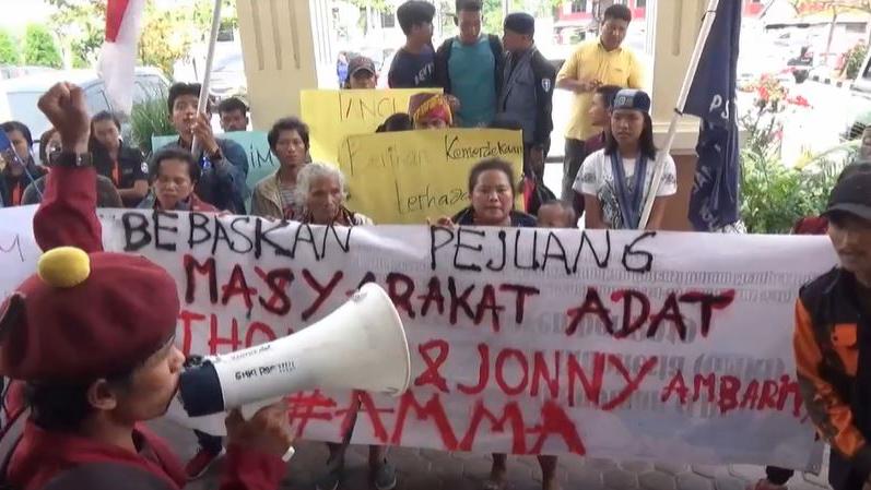 Konflik Tanah Adat, Warga Demo PN Simalungun Tuntut Pembebasan Ambarita