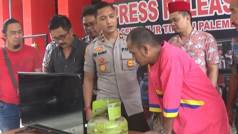 Gondol TV dan Tabung Gas di Ruang Guru, Pencuri di Palembang Ditembak Polisi