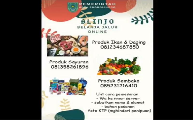 Beri Layanan Belanja Online Bahan Pokok, Pemkot Probolinggo Wajibkan Pembeli Foto KTP