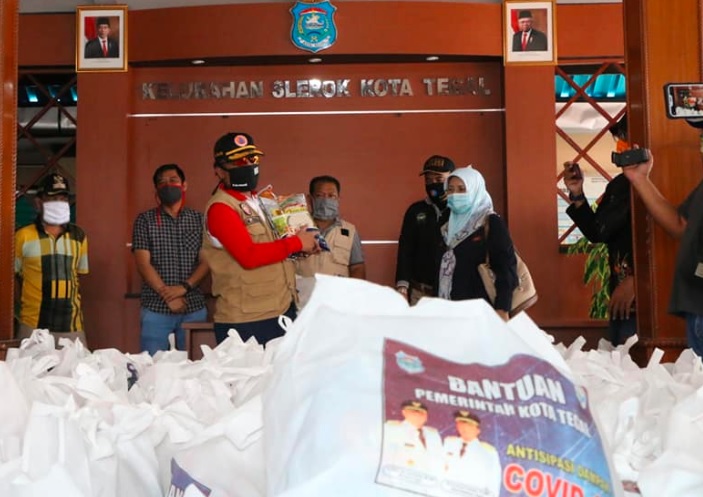 Jelang PSBB di Kota Tegal, Pemkot Bagikan 16.365 Paket Sembako