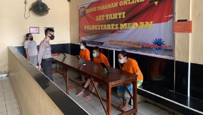 Cegah Corona, Polrestabes Medan Berlakukan Besuk Tahanan secara Online