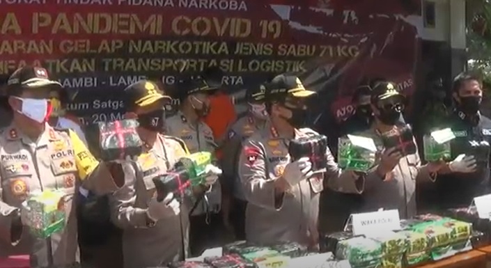 Polri Gagalkan Penyelundupan 71 Kg Sabu dengan Modus Ekspedisi Sembako