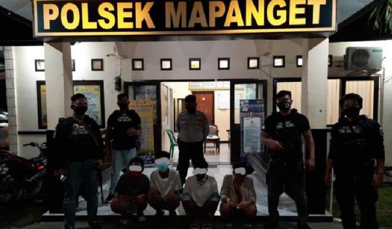 Timsus Maleo Polda Sulut Tangkap 4 Remaja Mabuk Pelaku Perusakan Pasar Rakyat