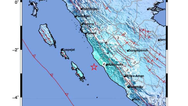 Getaran Gempa Bengkulu Terasa hingga ke Padang