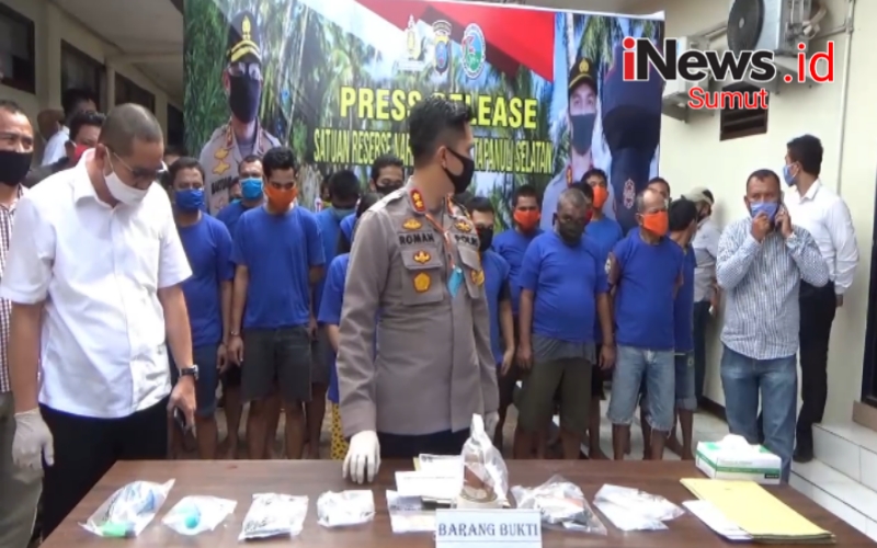 21 Pengguna dan Pengedar Narkoba Ditangkap Polisi, 1 Kepala Desa di Paluta