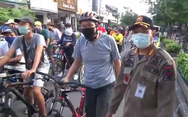 Asyik Gowes di Malioboro, Puluhan Pesepeda Dicegat Petugas untuk Jalani Rapid Test
