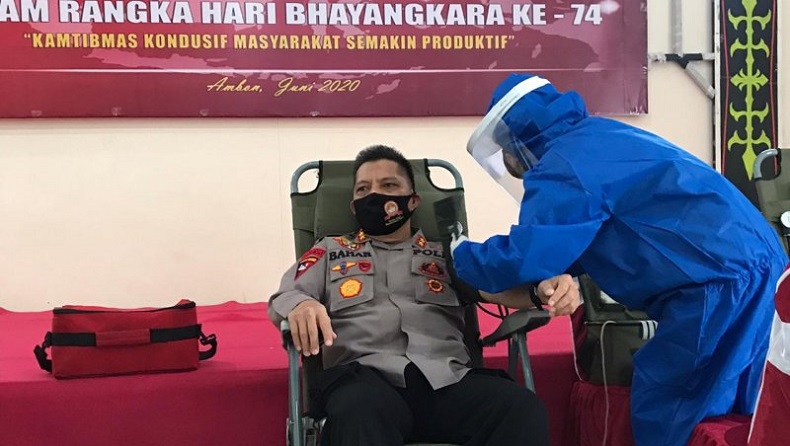 Peringati Hari Bhayangkara ke-74, Polda Maluku Lakukan Donor Darah