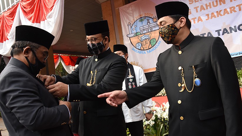 Upacara HUT ke-493 Jakarta Terapkan Protokol Kesehatan Covid-19 - Bagian 1