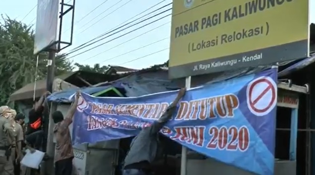 Pedagang Positif Corona, Pasar Pagi Kaliwungu Kendal Ditutup