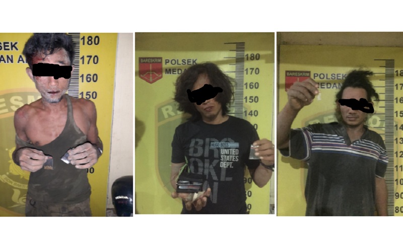 Polisi Gerebek Lokasi Rawan Narkoba di Percut Sei Tuan, 3 Orang Ditangkap