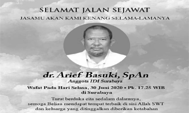 Dokter Senior RSU Haji Surabaya Meninggal Dunia karena Covid-19