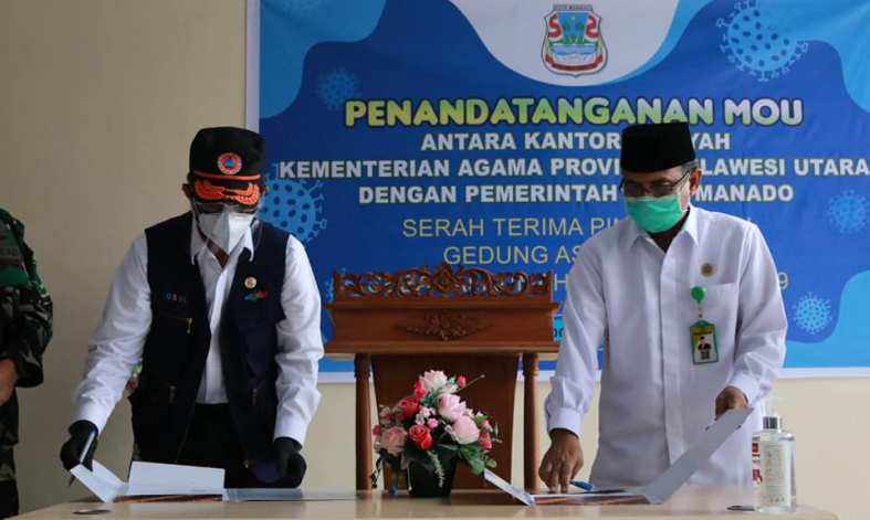 Pemkot Manado-Kemenag Teken MoU Wisma Haji Jadi Rumah Singgah Covid-19