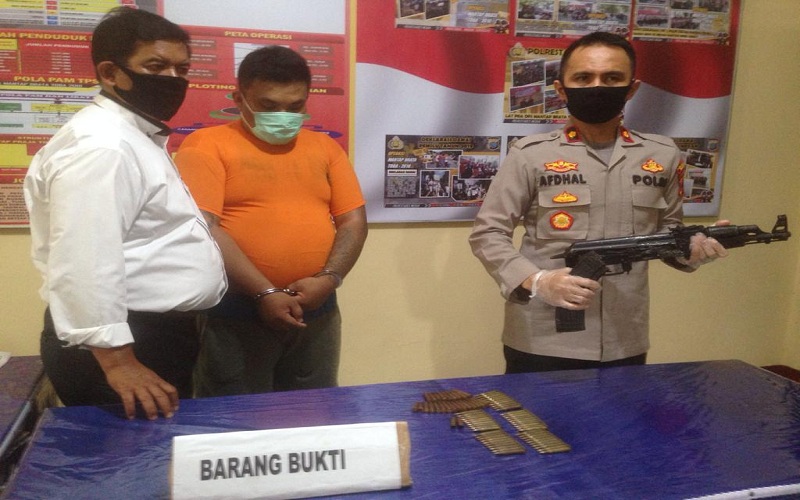 Simpan Senpi dan Puluhan Peluru, Warga Medan Helvetia Ditangkap
