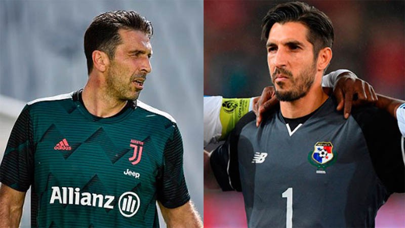 Gianluigi Buffon (kiri) serupa wajahnya dengan Jaime Penedo. (Foto: Sky Sports)