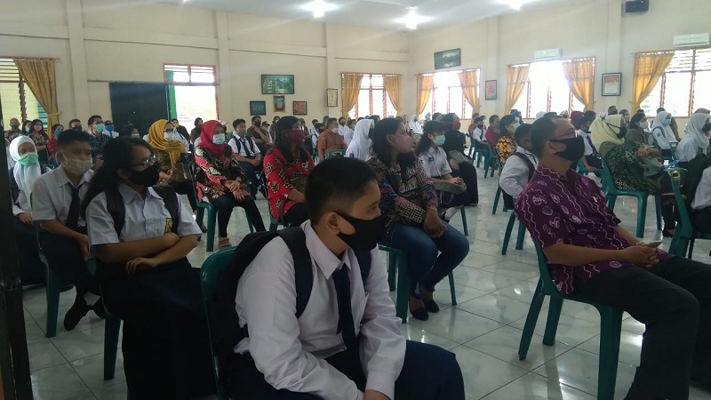 Gelar Masa Pengenalan Sekolah untuk Siswa Baru, SMPN 1 Medan Terapkan Protokol Kesehatan