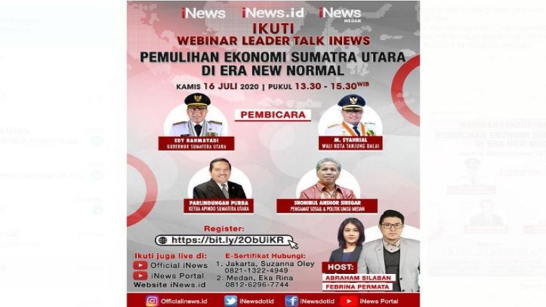 Webinar Leader Talk: Pemulihan Ekonomi Sumatera Utara di Era New Normal