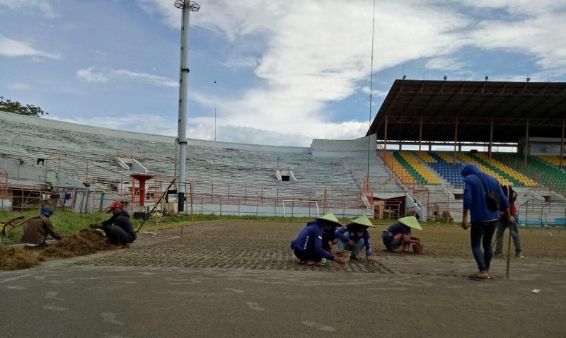 Rumput Stadion Gelora 10 November untuk Penunjang Piala Dunia U-20 Rampung