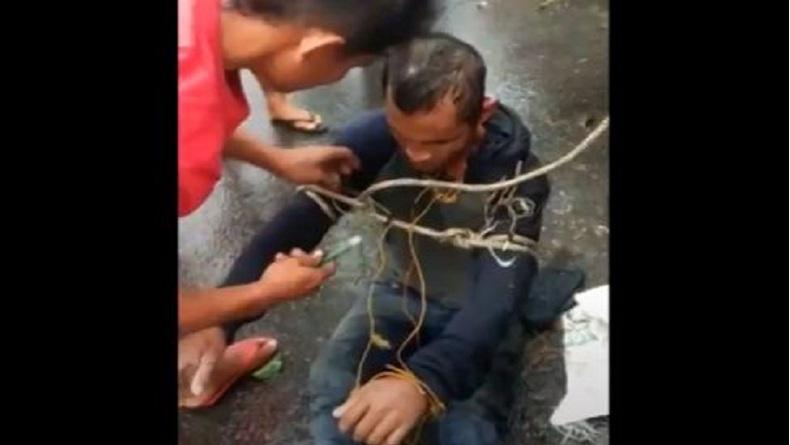 Viral Pencuri Diikat Warga di Pematangsiantar, Korban Kasihan Tak Jadi Lapor