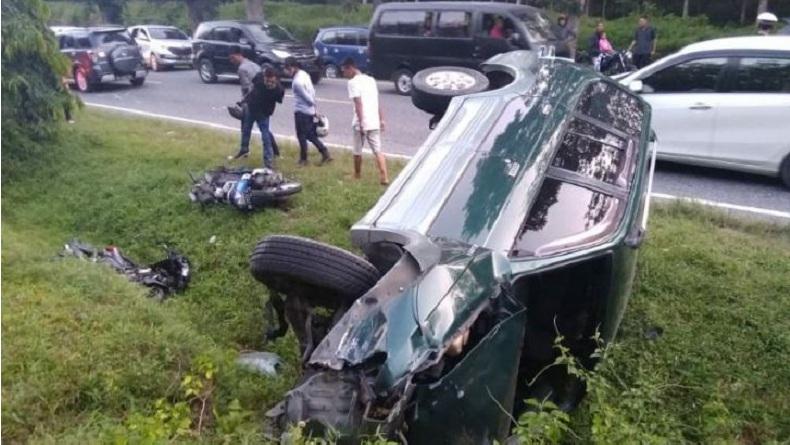 Kecelakaan Maut Mobil dan 2 Motor di Lintas Simalungun-Medan, 1 Tewas 5 Terluka