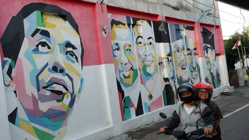 Warna-warni Mural Wajah Presiden RI di Kampung Jagalan Solo - Bagian 1