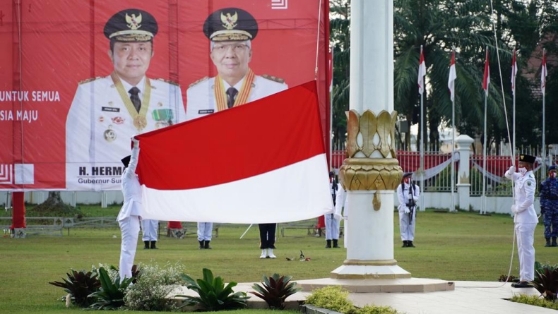 Pemprov Sumsel Gelar Upacara HUT ke-75 RI dengan Protokol Kesehatan