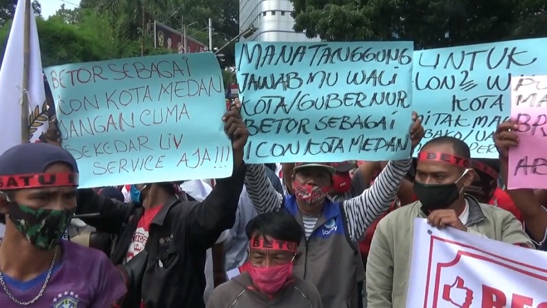 Tuntut Program Kesejahteraan, Pengemudi Betor Demo di Kantor Wali Kota Medan