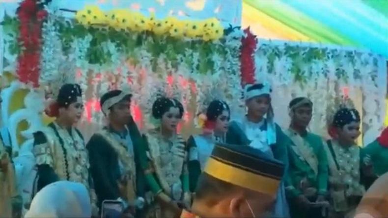 Viral, 4 Bersaudara di Bone Nikah Bersamaan di Satu Pelaminan