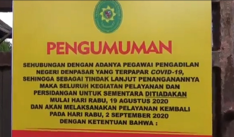 title PN Denpasar Ditutup karena Covid-19, Pegawai Kontak Erat Diminta Karantina Mandiri PN Denpasar Ditutup karena Covid-19, Pegawai Kontak Erat Diminta Karantina Mandiri