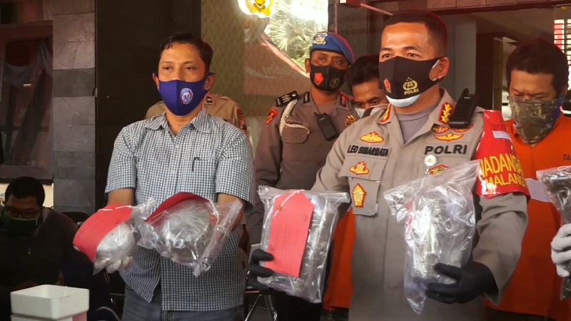 Polresta Malang Tangkap 2 Pengedar Ganja Jaringan Lapas di Sumatera
