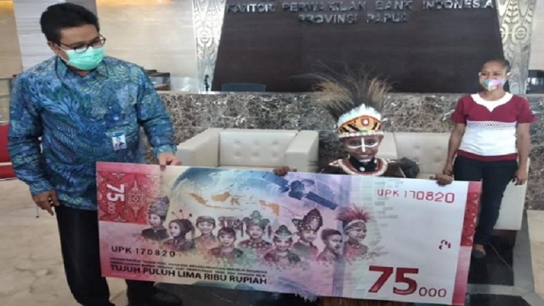 Sosok Bocah Berpakaian Adat Papua di Gambar Uang Rp75.000, Ternyata Anak Karyawan BI