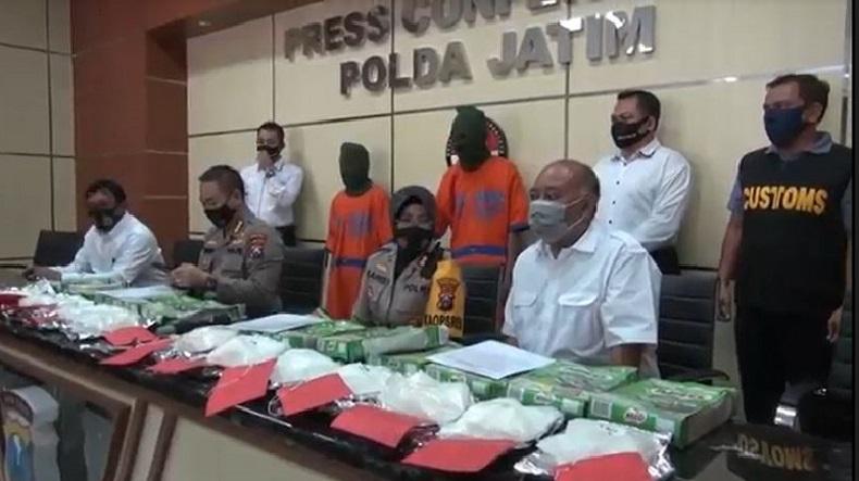 Penyelundupan 6,5 Kg Sabu asal Malaysia Digagalkan Polisi di Jatim, 2 Kurir Diamankan