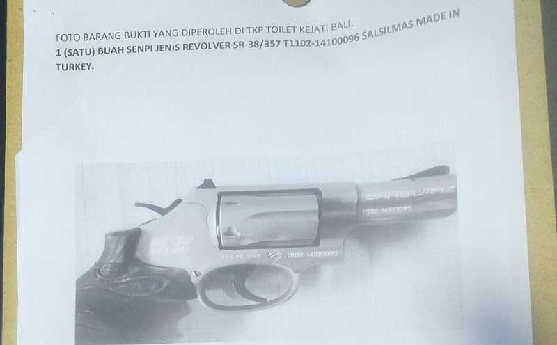 Ini Senpi yang Digunakan Tri Nugraha Bunuh Diri di Kejati Bali