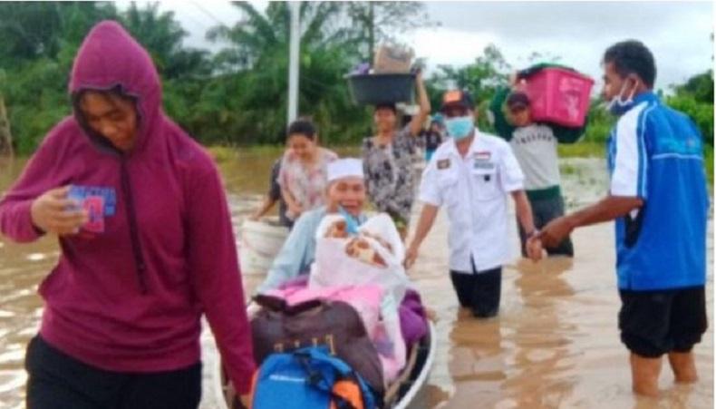 Sungai Satui Meluap, 1.275 KK Terdampak Banjir dan 163 Hektare Sawah Terendam