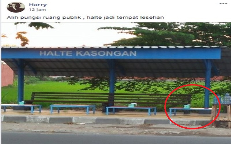 Waduh! Viral Halte Kasongan Bantul Jadi Warung Lesehan, Camat Buru-Buru Bersihkan