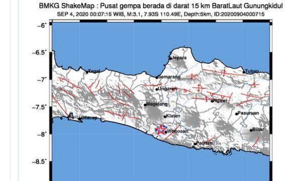Gempa Bumi M3,1 di Gunungkidul, Netizen: Serasa Nggliyer