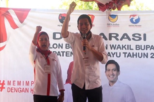 Didukung Perindo, Pasangan Nina Bachtiar-Lucky Hakim Daftar ke KPU Indramayu