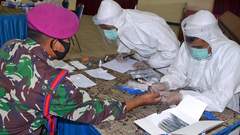 Satgas Marinir PAM Ambalat XXVI Jalani Rapid Test Covid-19 - Bagian 3