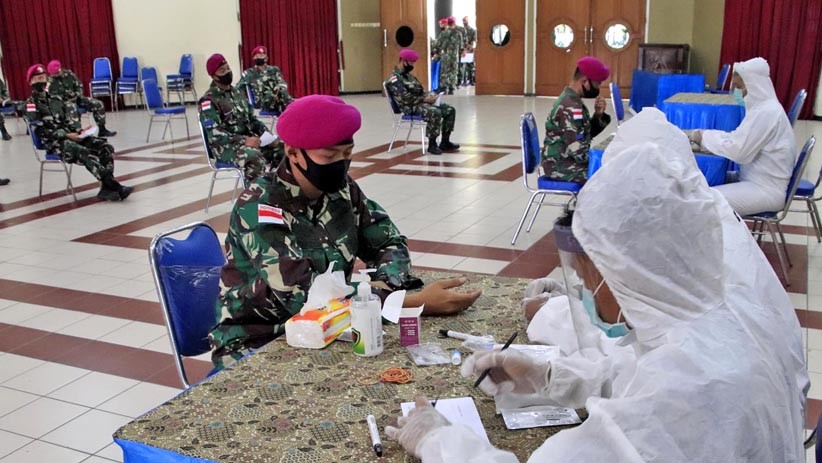 Satgas Marinir PAM Ambalat XXVI Jalani Rapid Test Covid-19 - Bagian 2