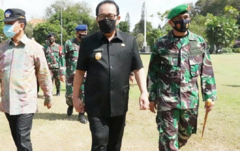 TNI Dukung Pergub Bali, Terapkan Denda Tak Pakai Masker di Korem 163/Wira Satya