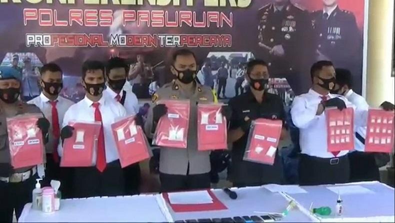 18 Pelaku Kasus Narkoba di Pasuruan Ditangkap, 1 Bandar Sabu Ditembak