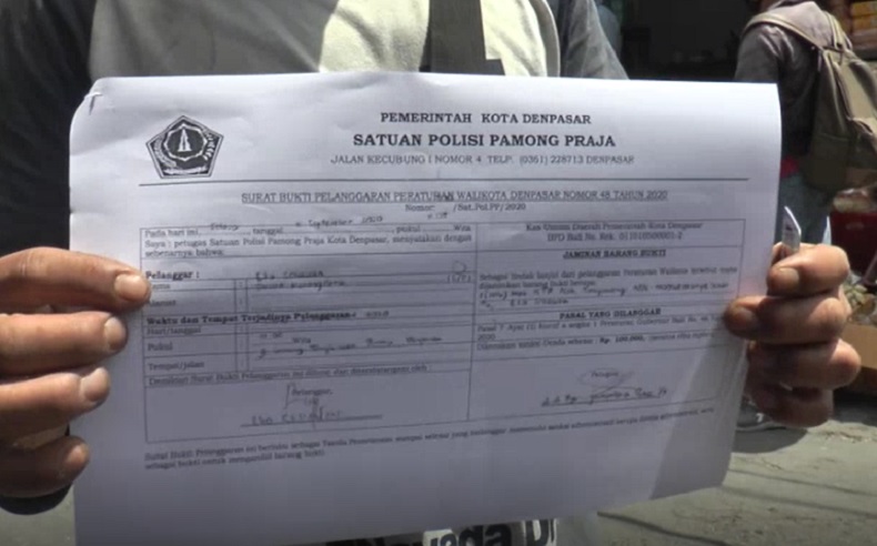 Tak Pakai Masker Didenda Rp100.000, Warga Denpasar Mengaku Berat