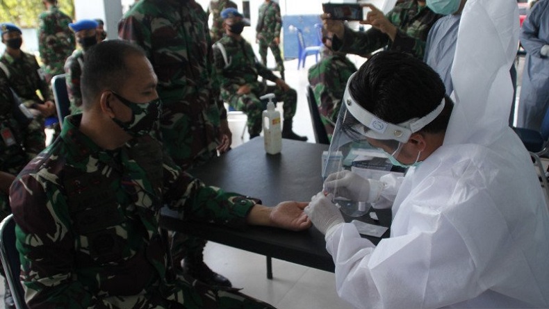 Cegah Penyebaran Covid-19, Personel TNI AU Sam Ratulangi Manado Tes Cepat