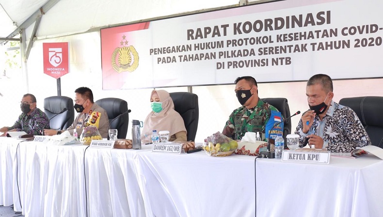 NTB Jadi Pelopor Rakor Penegakan Hukum Protokol Kesehatan Covid-19 Pilkada