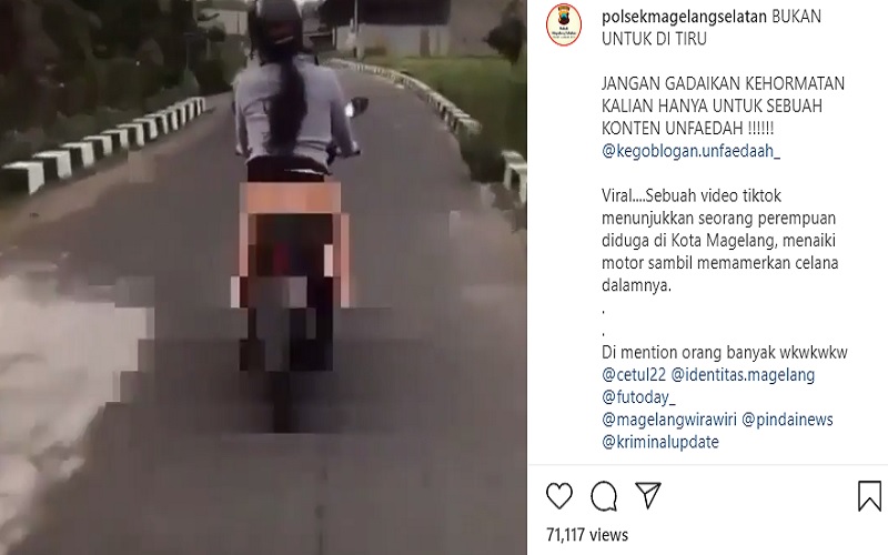 Video Viral Pemotor Pamer Celana Dalam Netizen Nekat Bener Mbaknya 