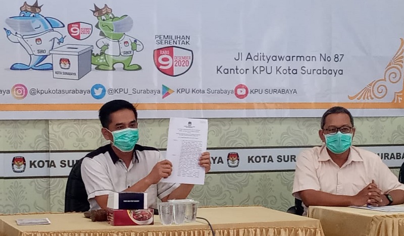 title KPU Surabaya Izinkan Paslon Tidak Hadir dalam Pengundian Nomor Urut KPU Surabaya Izinkan Paslon Tidak Hadir dalam Pengundian Nomor Urut
