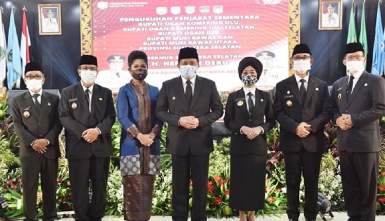 Kukuhkan 5 Pjs Bupati, Herman Deru Minta ASN Jaga Netralitas di Pilkada 2020