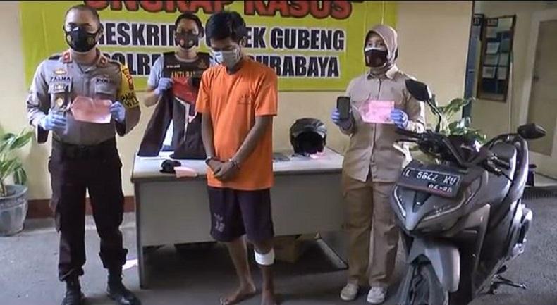 Melawan Petugas dengan Pisau, Buron Kasus Perampokan di Surabaya Ditembak di Kaki Kiri