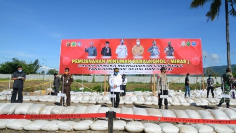 Miras Senilai Rp 2,2 Miliar di Gorontalo Dimusnahkan