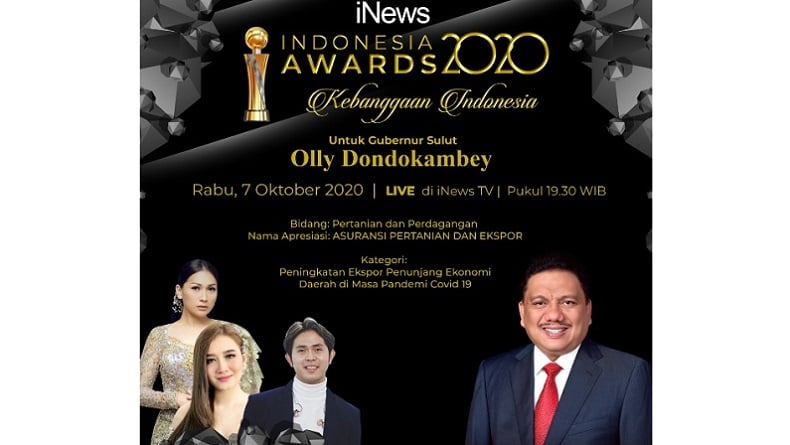 Majukan Pertanian dan Ekspor Sulut, Olly Dondokambey Sabet Indonesia Awards 2020